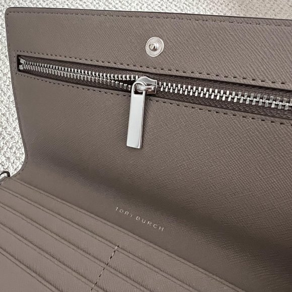 Tory Burch 78609 Emerson Slim Wristlet Envelope Wallet gray - Picture 5 of 6